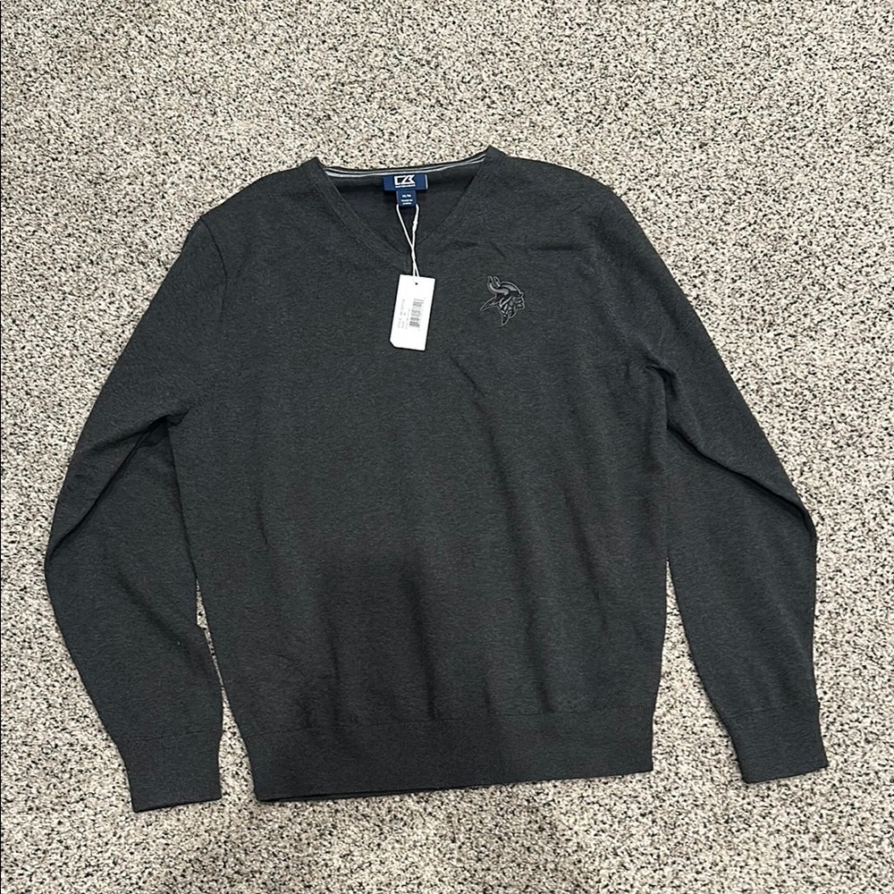 Charcoal V-Neck Pullover Sweater